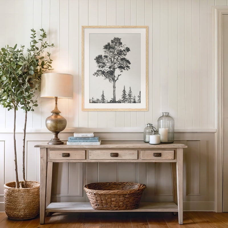 Black and White Tree Illustration No2 - Sage and Rose Prints