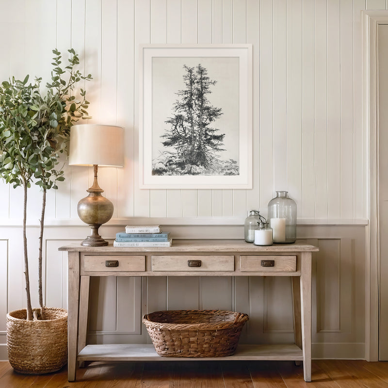 Black and White Tree Illustration No1 - Sage and Rose Prints