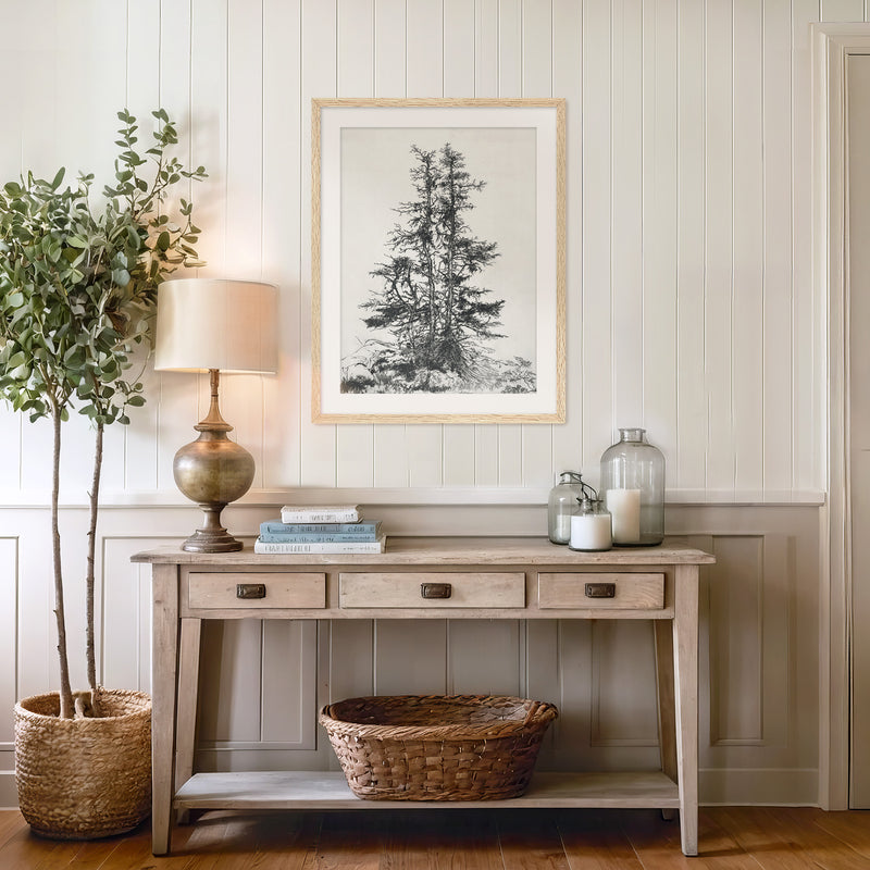 Black and White Tree Illustration No1 - Sage and Rose Prints