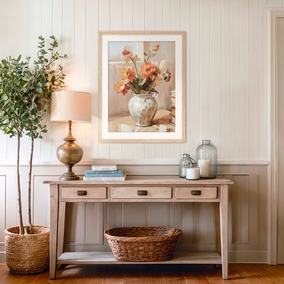 Rustic Fall Bouquet Painting - Sage and Rose Prints