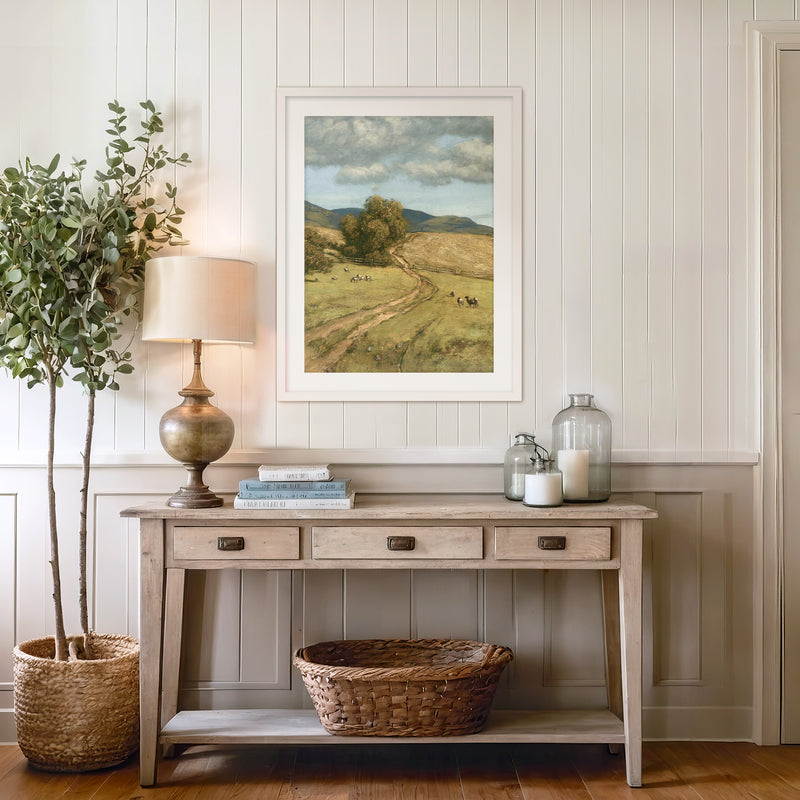 Gilded Meadow Scene - Sage and Rose Prints