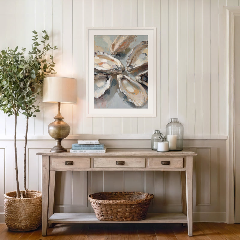 Oyster Shells Painting No1 - Sage and Rose Prints