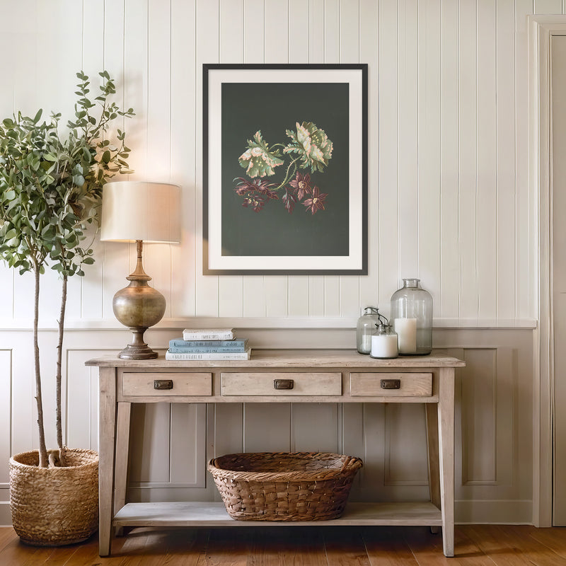 Green Floral Botanical Print No1 - Sage and Rose Prints