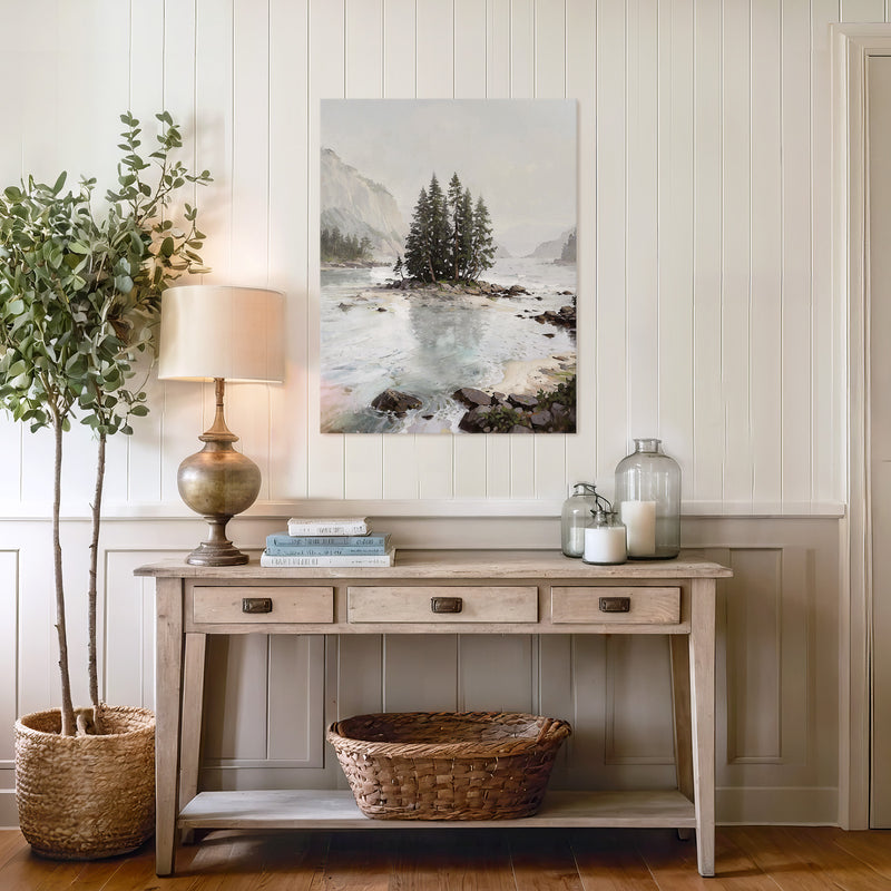 Misty Fjord Painting No1 - Sage and Rose Prints