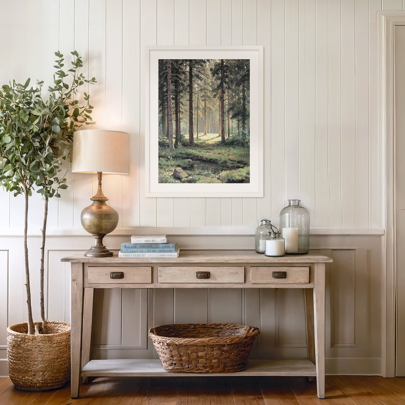 Sunny Forest Clearing Painting No1 - Sage and Rose Prints