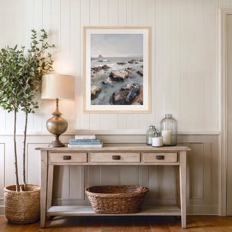 Rocky Shoreline at Low Tide No1 - Sage and Rose Prints