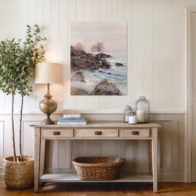 Seaside Sunrise with Coral Pink No1 - Sage and Rose Prints