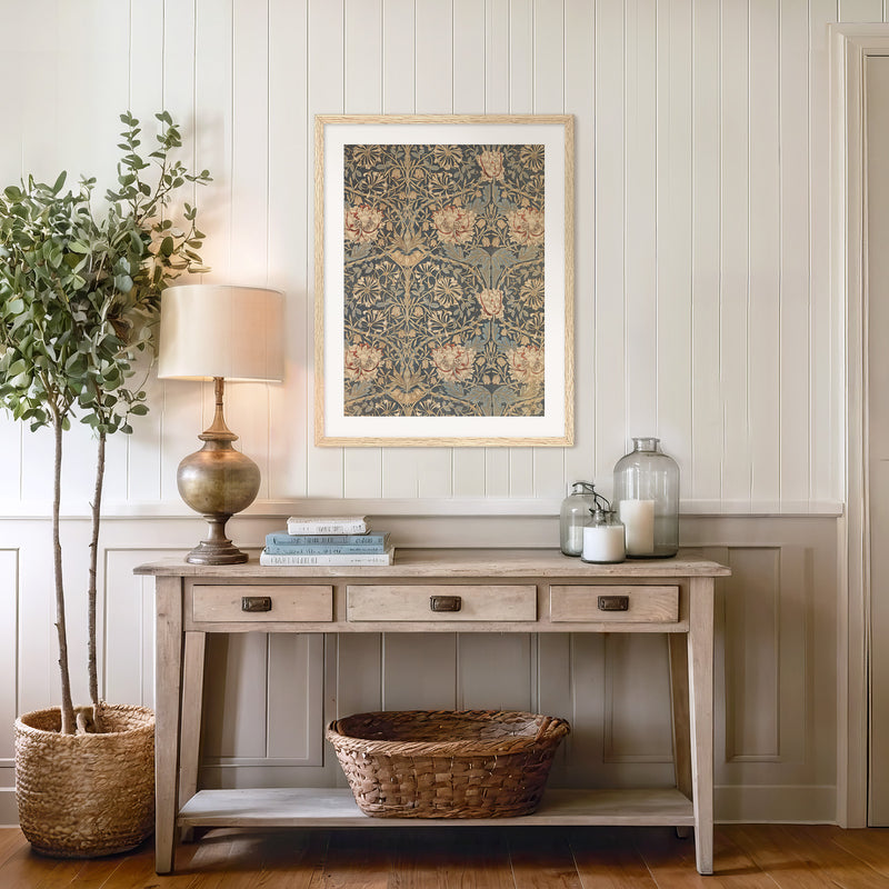 Elegant Floral Pattern Print - Sage and Rose Prints