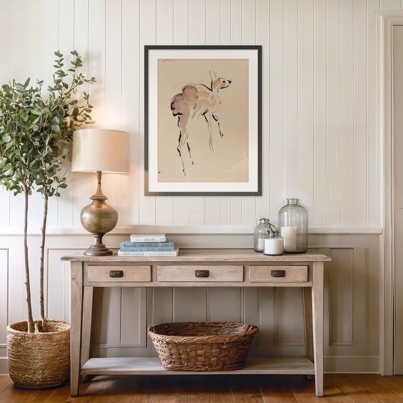 Young Deer Painted by Rik Wouters - Sage and Rose Prints