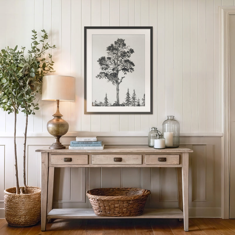 Black and White Tree Illustration No2 - Sage and Rose Prints