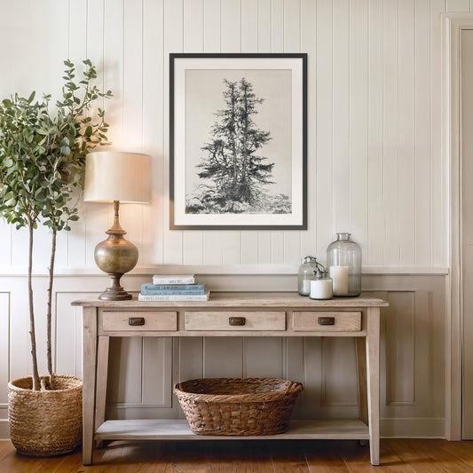 Black and White Tree Illustration No1 - Sage and Rose Prints