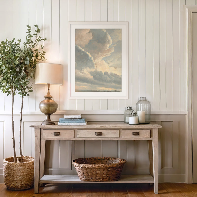 Muted Pink and Grey Clouds Print - Sage and Rose Prints