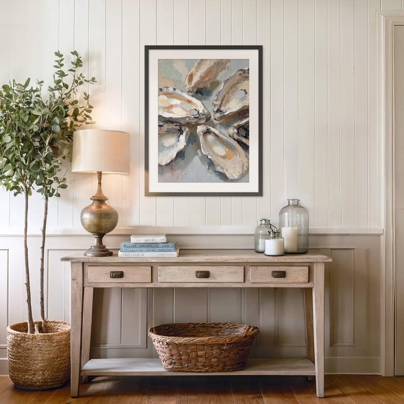 Oyster Shells Painting No1 - Sage and Rose Prints