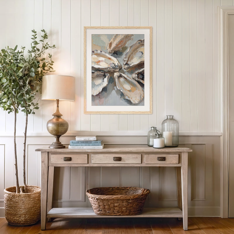 Oyster Shells Painting No1 - Sage and Rose Prints