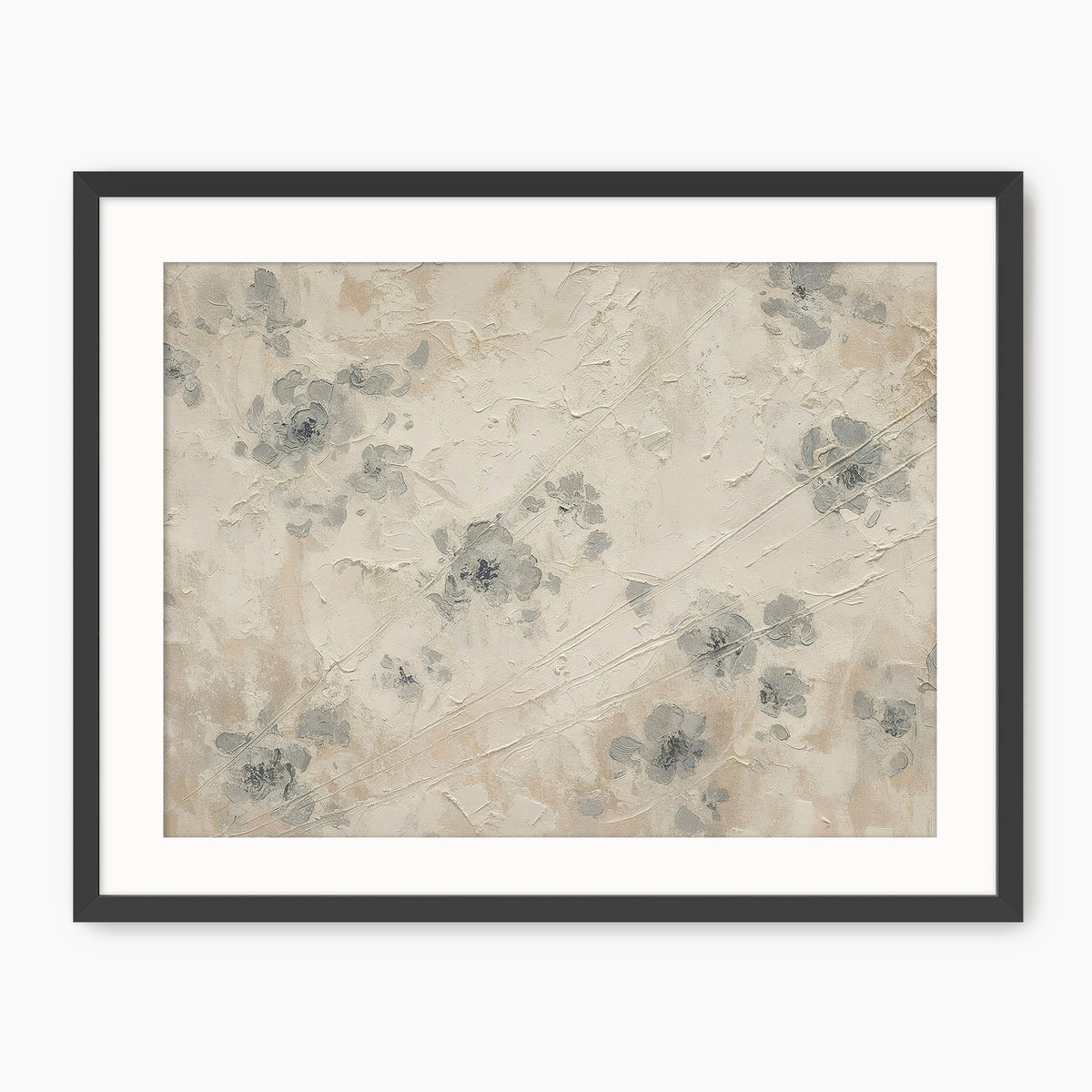Abstract Textured Flower Painting Print 1 - Sage and Rose Prints