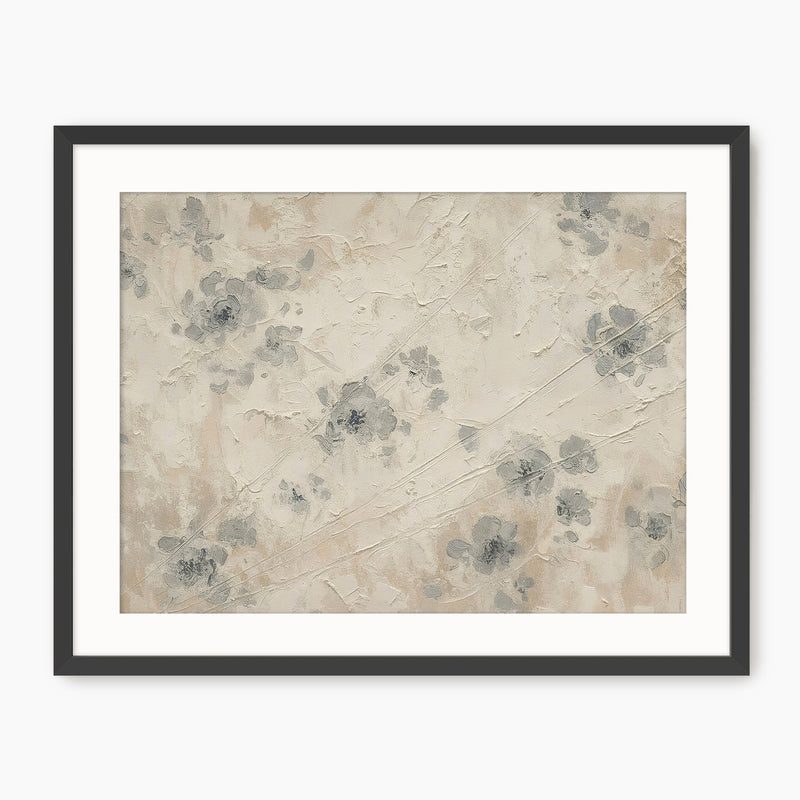 Abstract Textured Flower Painting Print 1 - Sage and Rose Prints