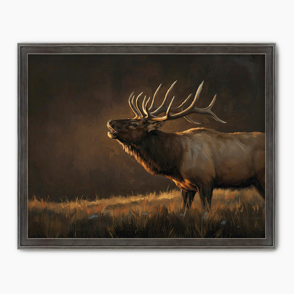 Moody Elk Wildlife Painting - Sage and Rose Prints