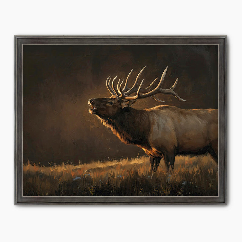 Moody Elk Wildlife Painting - Sage and Rose Prints