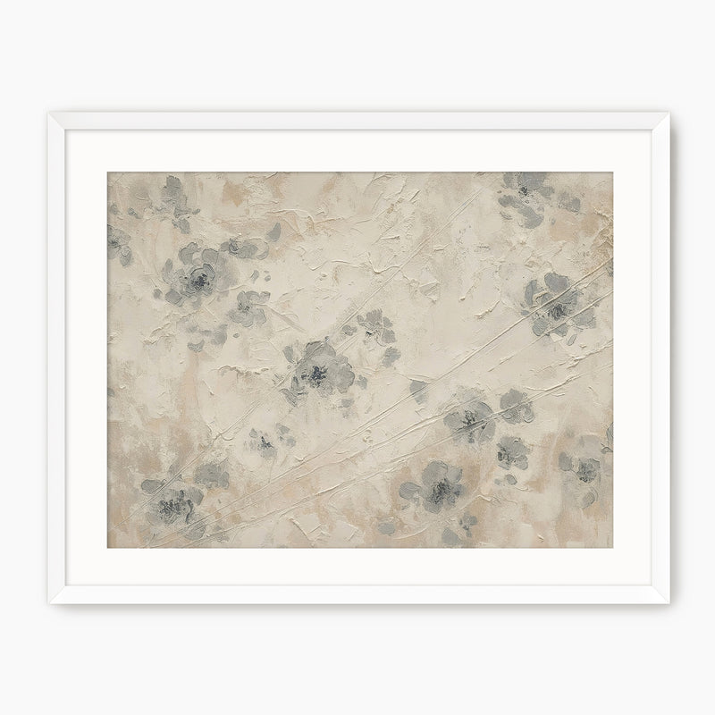 Abstract Textured Flower Painting Print 1 - Sage and Rose Prints