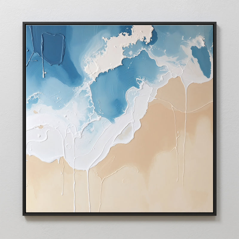Blue Seafoam Impasto Painting - Sage and Rose Prints