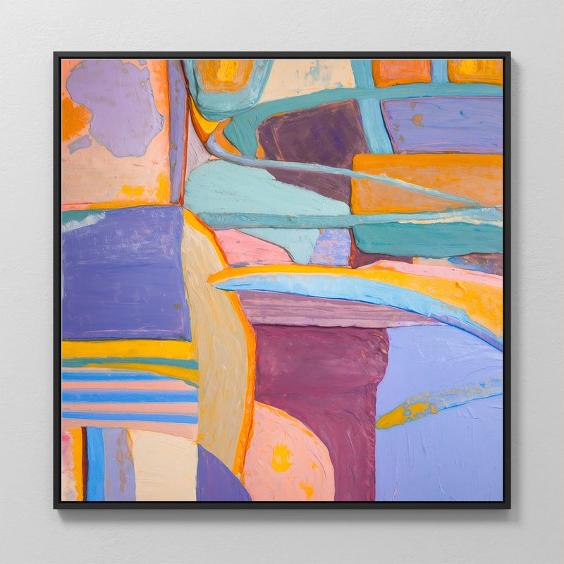 Periwinkle and Orange Abstract Color Blocks - Sage and Rose Prints