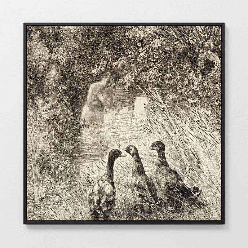 AK-23-Vintage Ducks Sketch A - Sage and Rose Prints