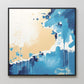 Vibrant Teal and Sand Painting - Sage and Rose Prints