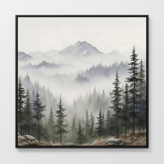 AK-10-Misty Mountains Forest Watercolor - Sage and Rose Prints