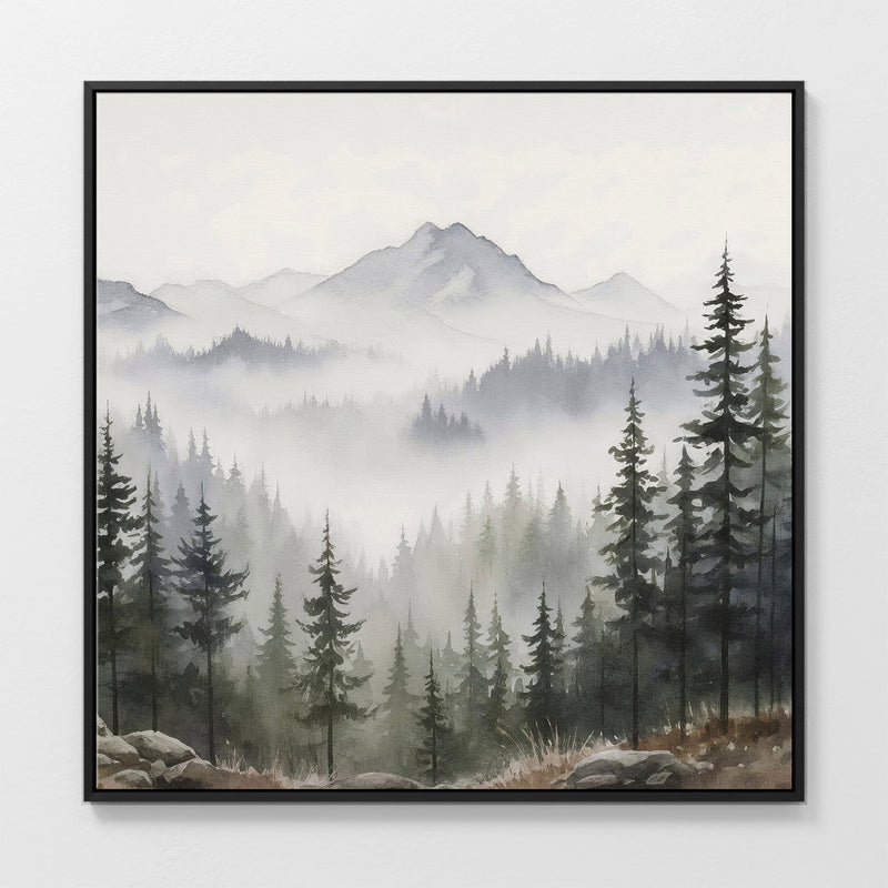 AK-10-Misty Mountains Forest Watercolor - Sage and Rose Prints