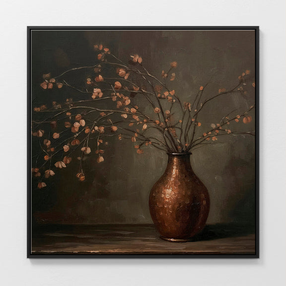 AK-44-Moody Wabi Sabi Copper Vase - Sage and Rose Prints