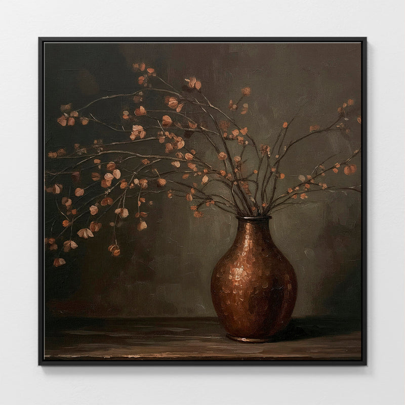 AK-44-Moody Wabi Sabi Copper Vase - Sage and Rose Prints