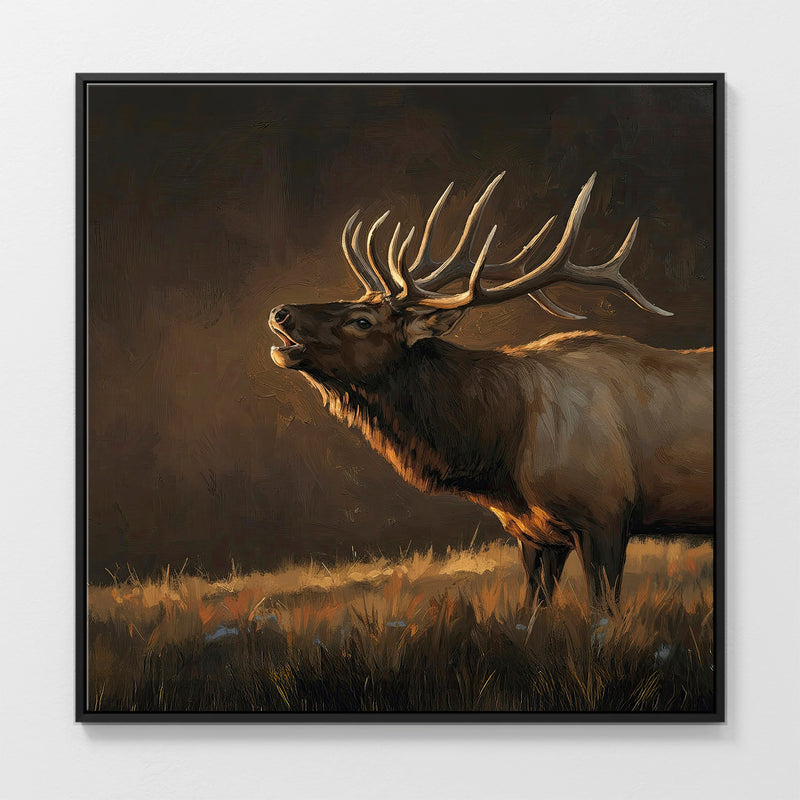AK-19-Moody Elk Wildlife Painting - Sage and Rose Prints