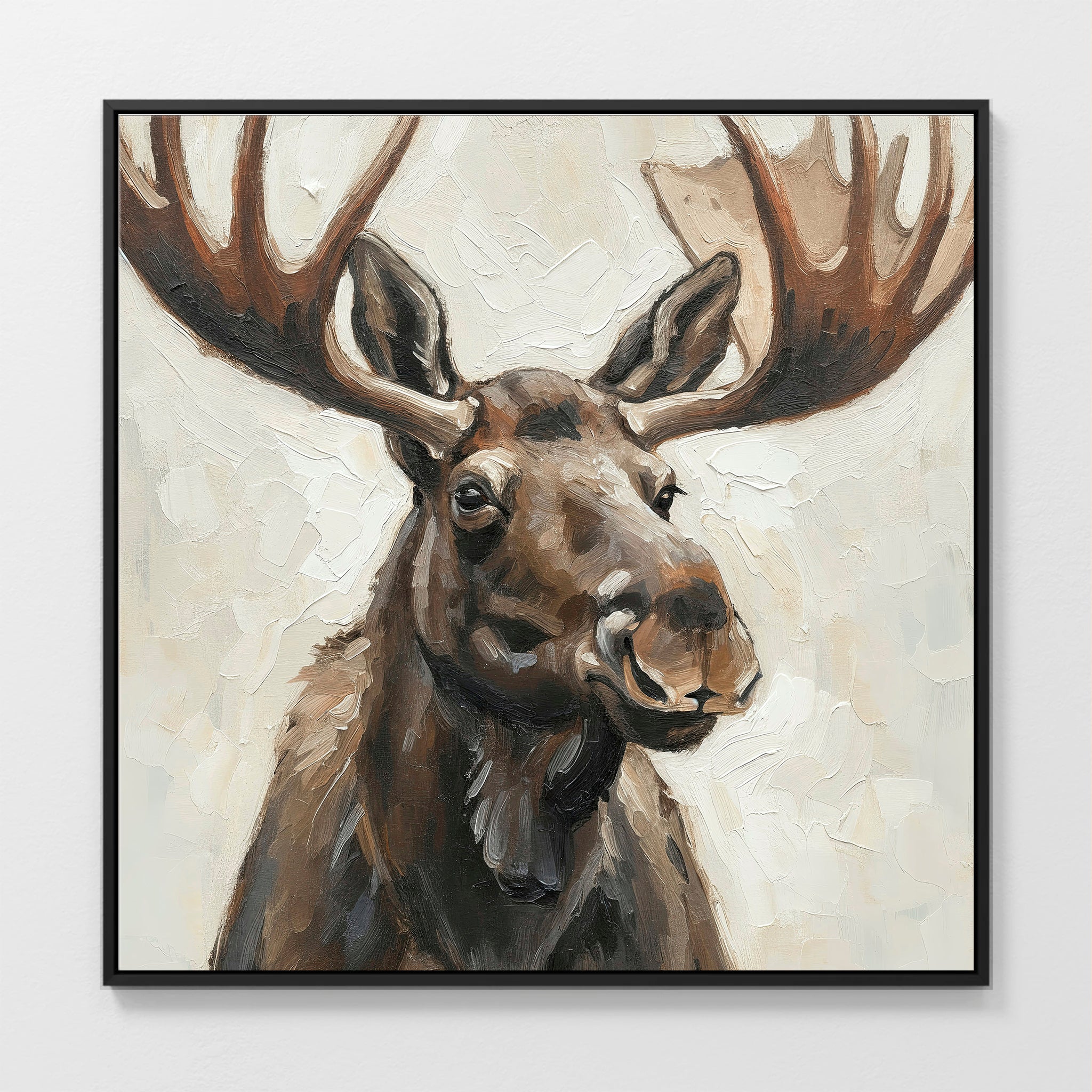 41- Impasto Moose Painting Print - Sage and Rose Prints
