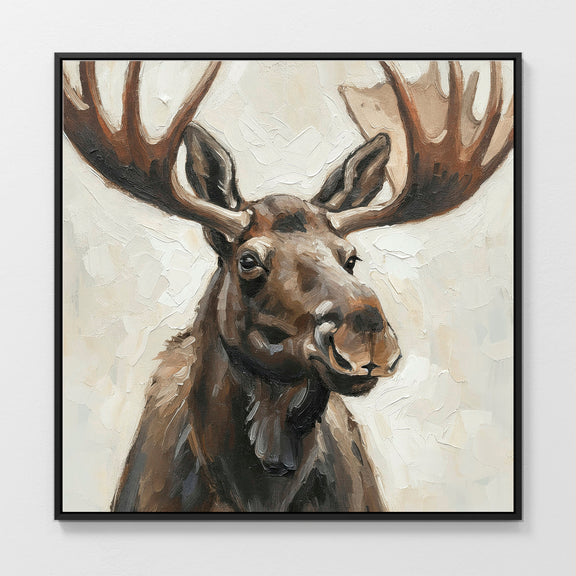 41- Impasto Moose Painting Print - Sage and Rose Prints