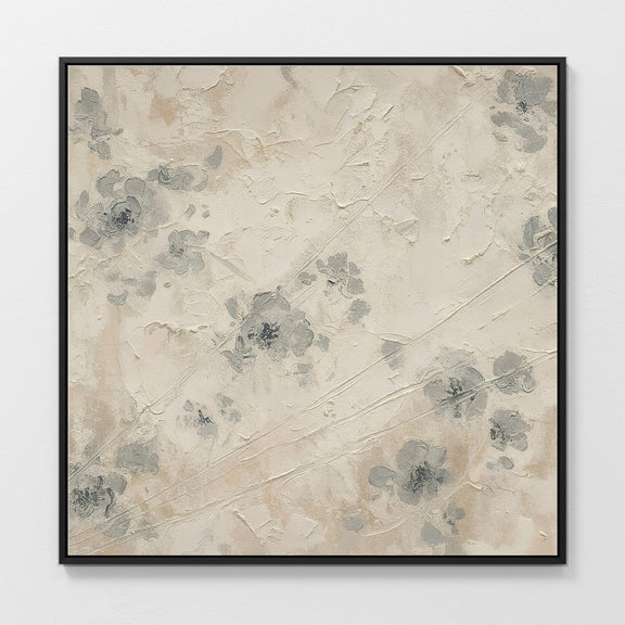 AK-50- Abstract Textured Flower Painting Print - Sage and Rose Prints