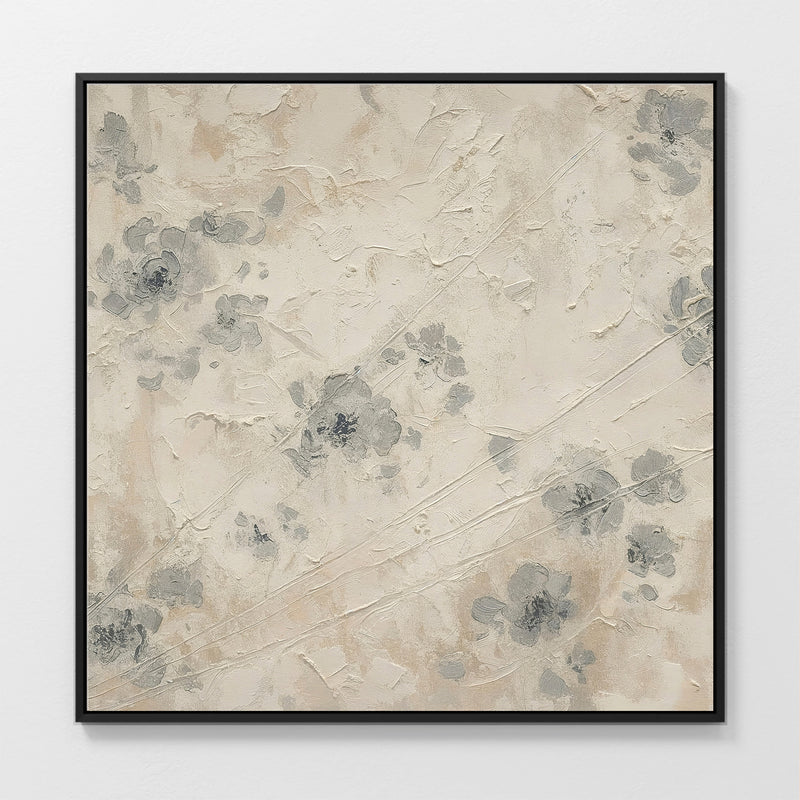 AK-50- Abstract Textured Flower Painting Print - Sage and Rose Prints