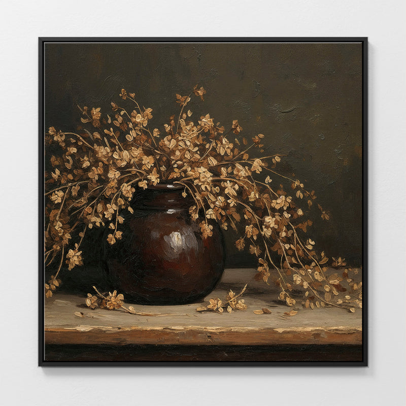 AK-05 - Vintage Vase Still Life with Dried Grass Bouquet - Sage and Rose Prints