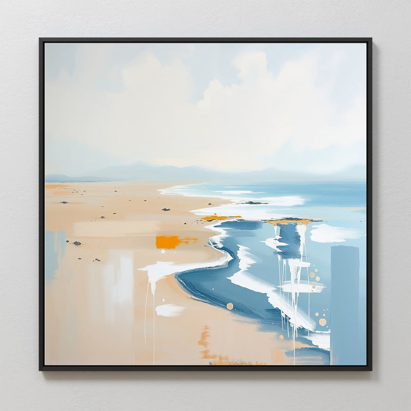 Waves on the Beach Abstract Art - Sage and Rose Prints