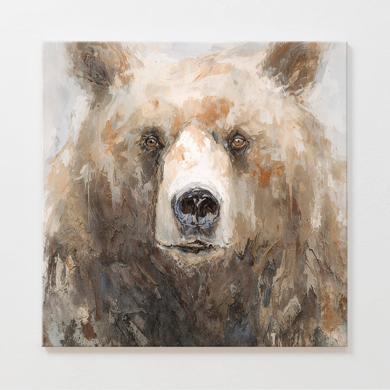 AK-37-Abstract Bear Painting Print - Sage and Rose Prints