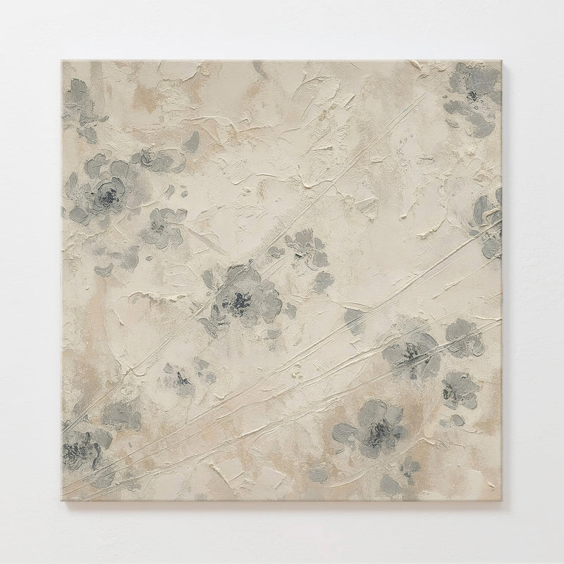 AK-50- Abstract Textured Flower Painting Print - Sage and Rose Prints