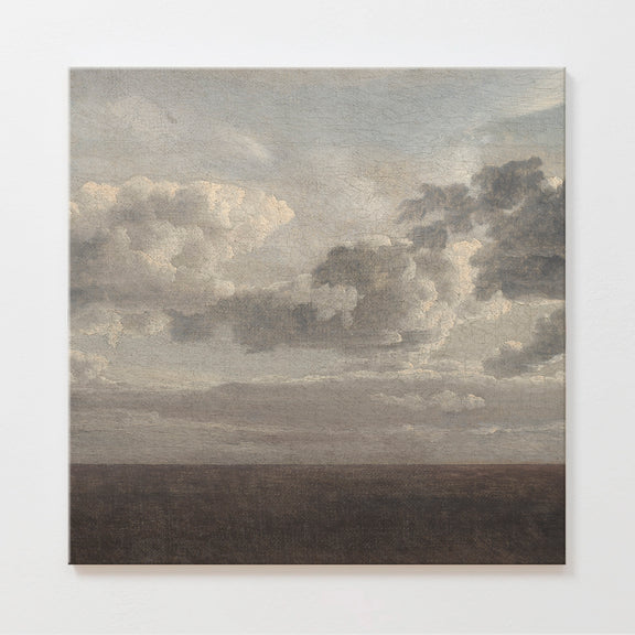 AK-49- Vintage Old Masters Cloudy Sky Landscape - Sage and Rose Prints