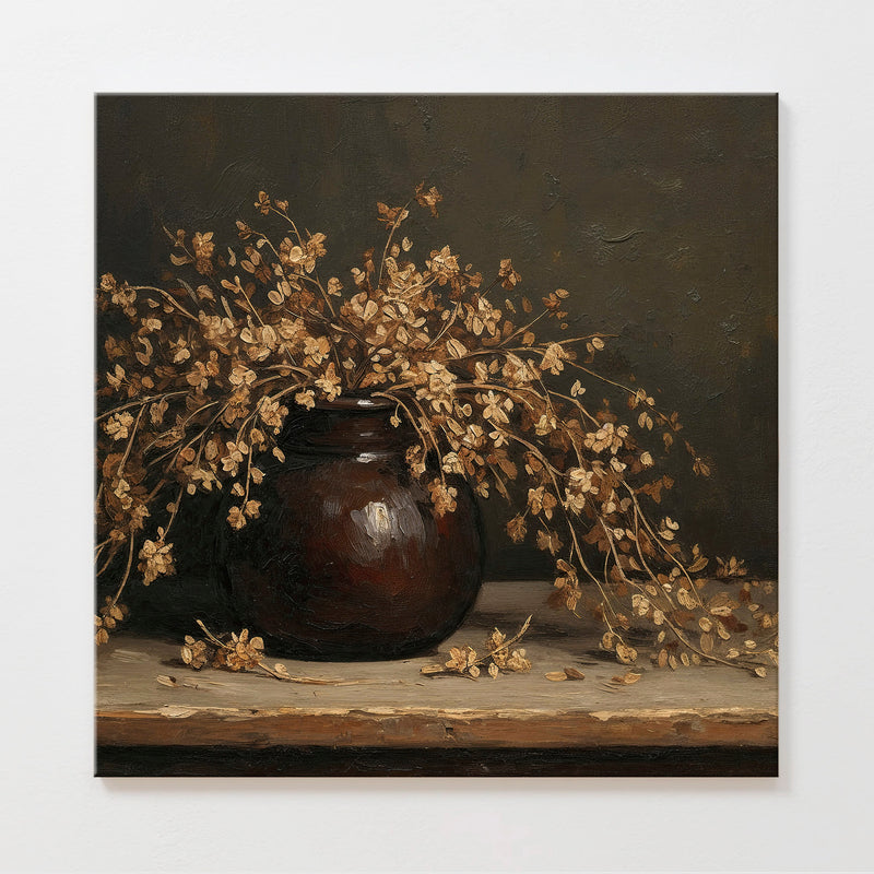 AK-05 - Vintage Vase Still Life with Dried Grass Bouquet - Sage and Rose Prints