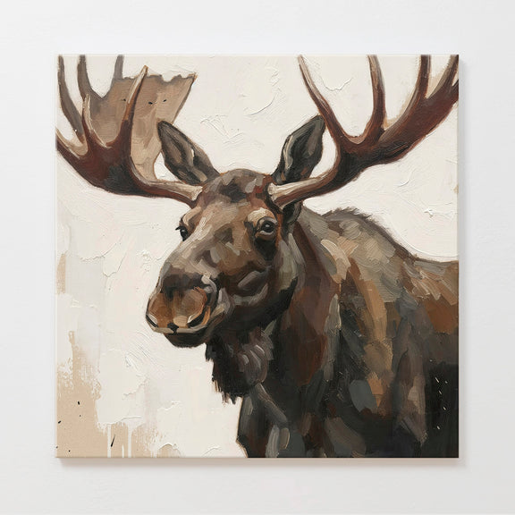 39- Moose Impressionist Painting Print - Sage and Rose Prints