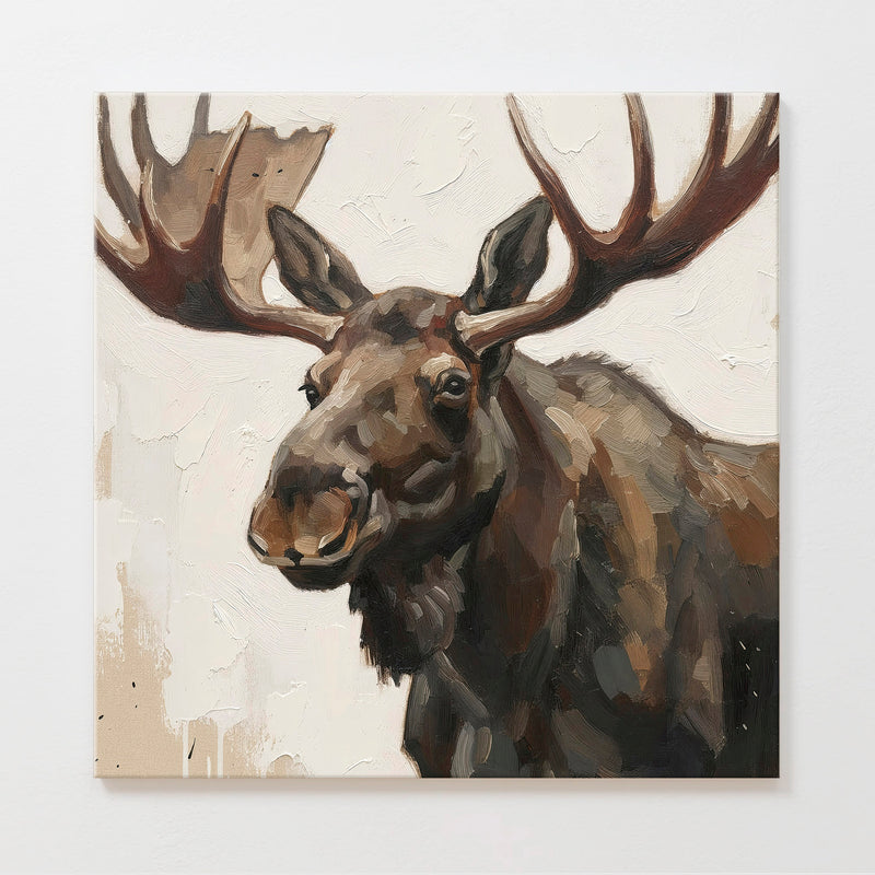 39- Moose Impressionist Painting Print - Sage and Rose Prints