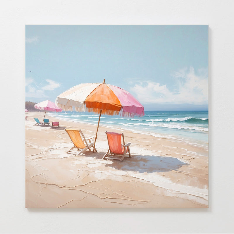 Beach Chairs Watercolor Print - Sage and Rose Prints