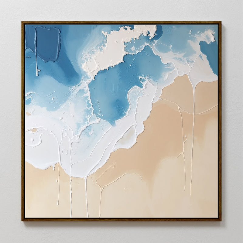 Blue Seafoam Impasto Painting - Sage and Rose Prints