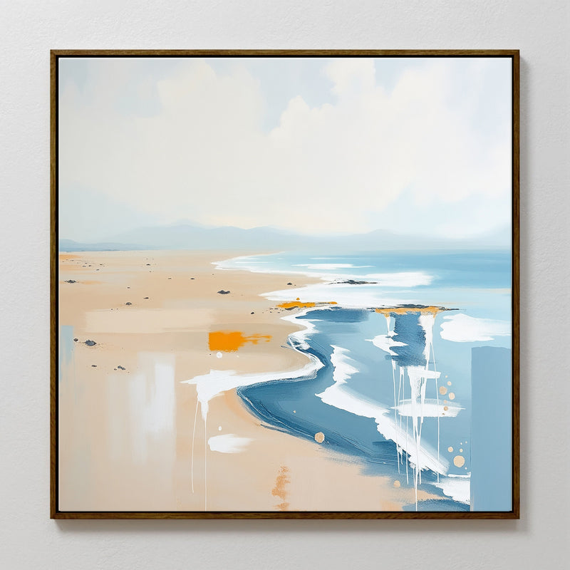 Waves on the Beach Abstract Art - Sage and Rose Prints