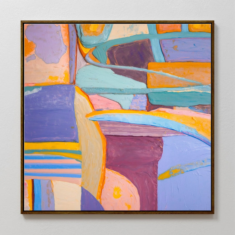 Periwinkle and Orange Abstract Color Blocks - Sage and Rose Prints