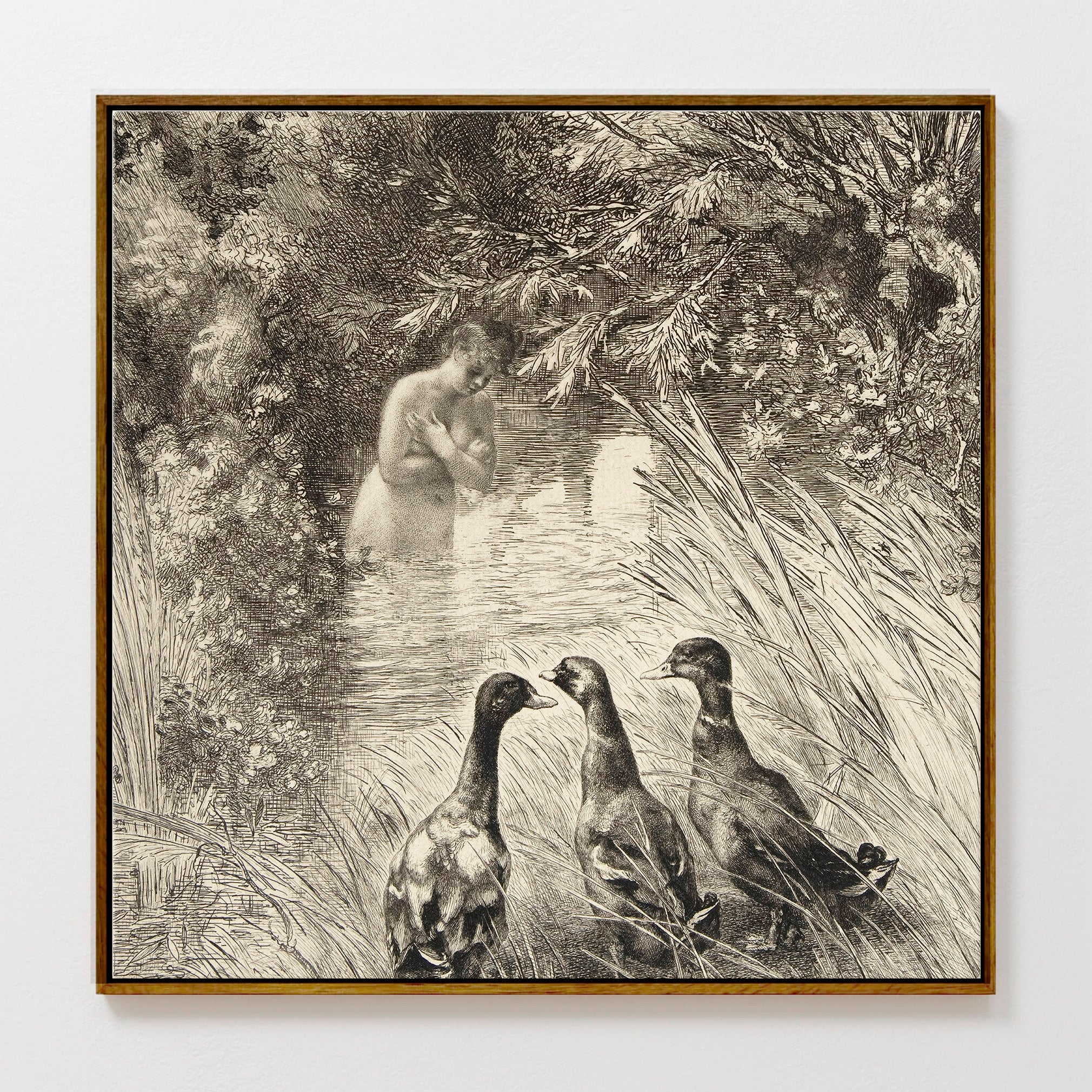 AK-23-Vintage Ducks Sketch A - Sage and Rose Prints