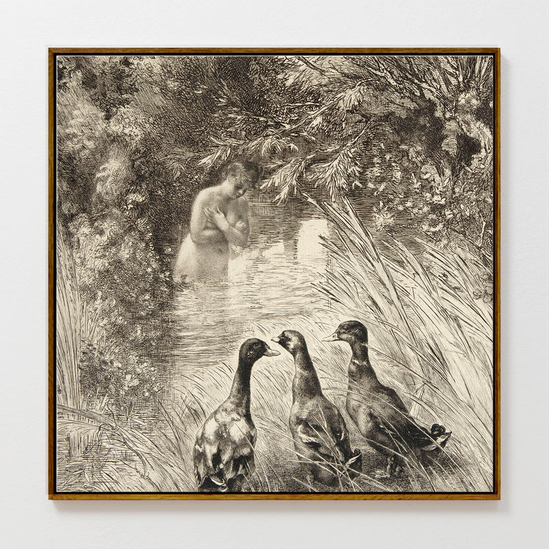 AK-23-Vintage Ducks Sketch A - Sage and Rose Prints